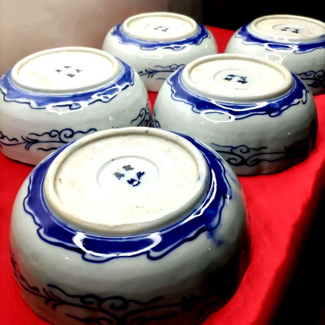 有田焼　伊万里焼　古伊万里　金彩　色絵　なます皿　小皿　小鉢　6寸皿5客セット①