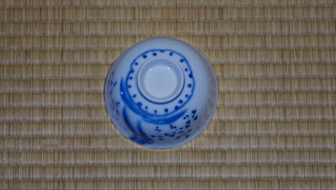 明治時代 染付 花鳥文 蓋茶碗 8客 箱付 懐石料理道具