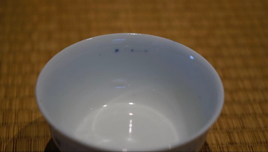 明治時代 染付 花鳥文 蓋茶碗 8客 箱付 懐石料理道具