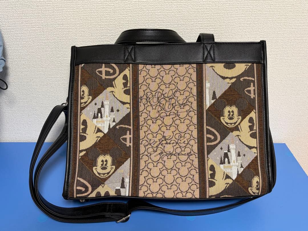 【サインあり】ジャガード織り ミッキー＆シンデレラ城 トートバッグ