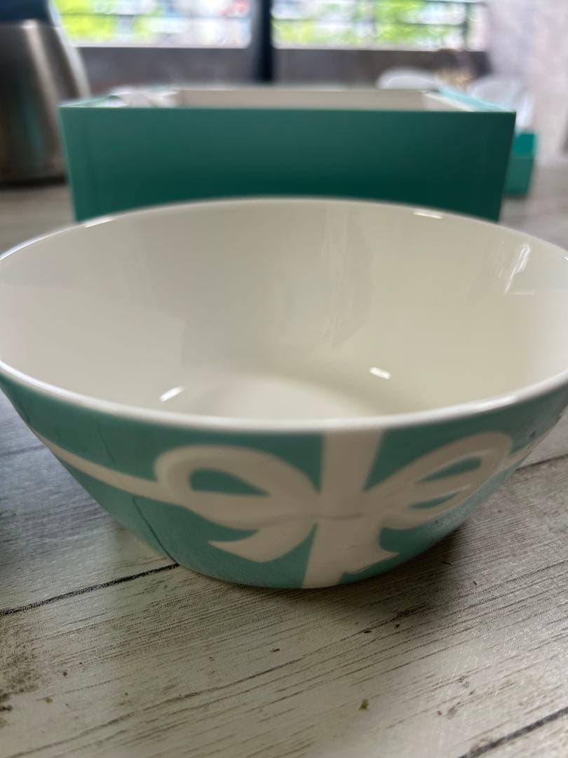 ティファニーリボンデザイン セラミックボウル 2個セット