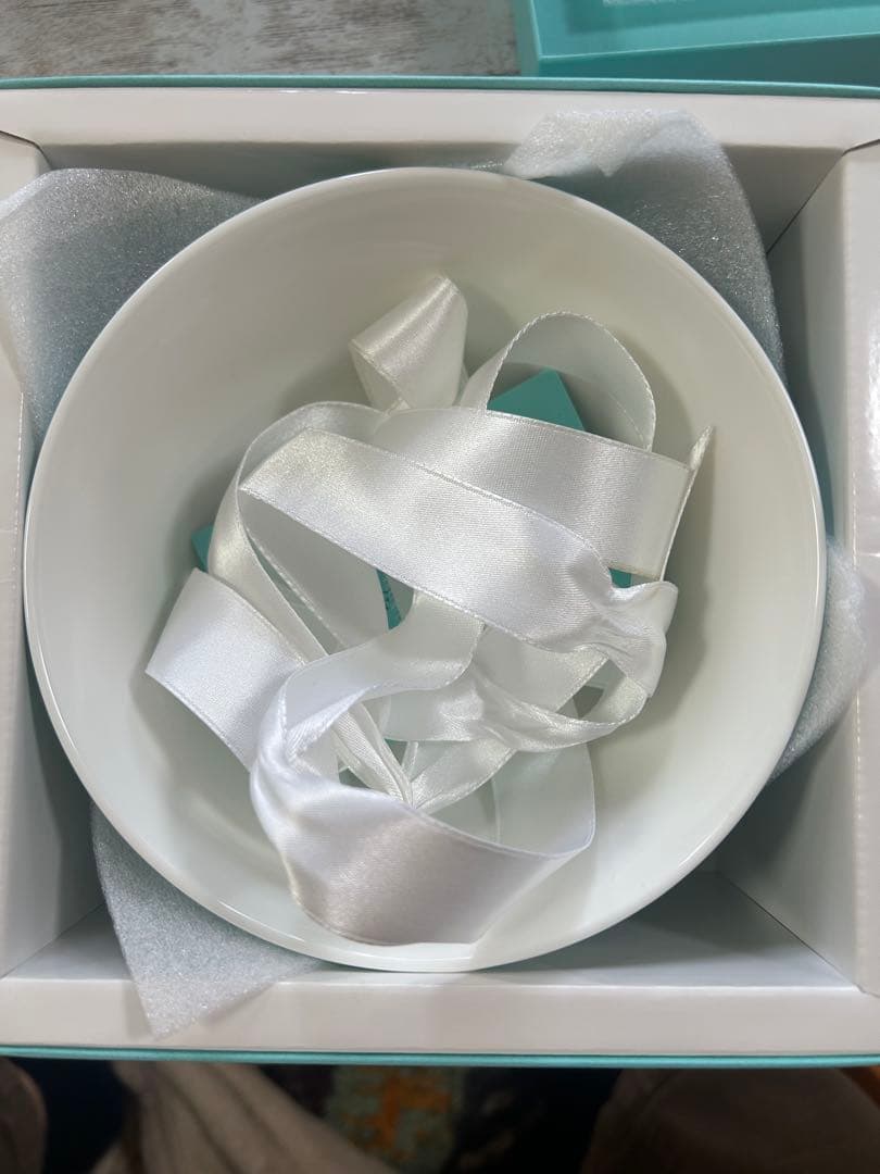 ティファニーリボンデザイン セラミックボウル 2個セット