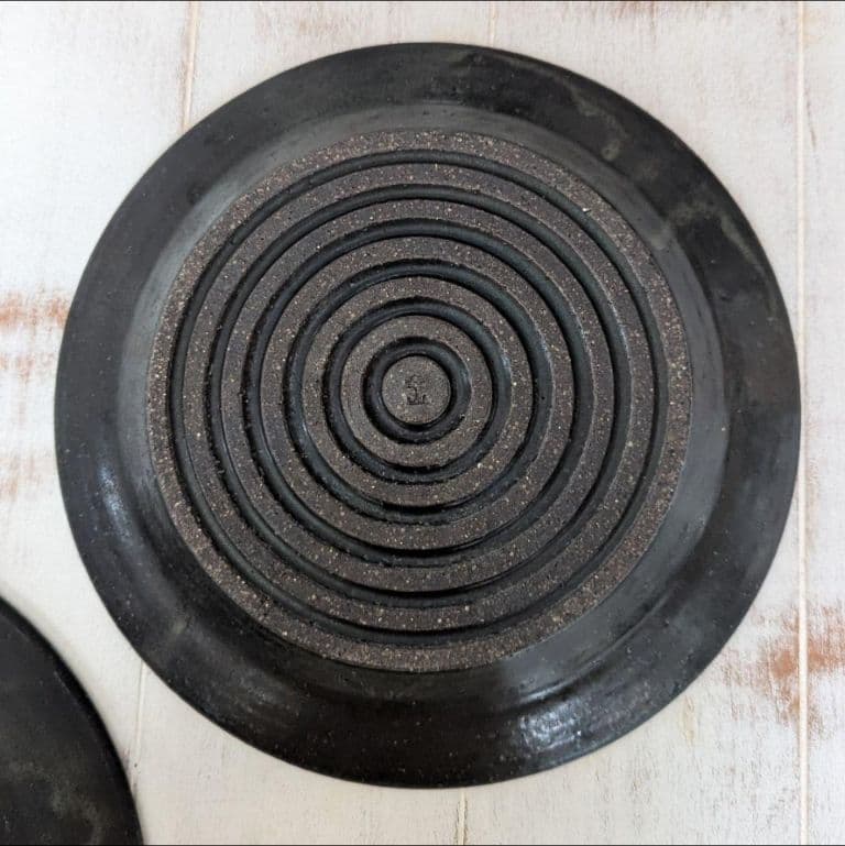 山本雅則さん リムプレート しのぎ 黒 8寸 平皿 2枚セット 作家物 信楽焼