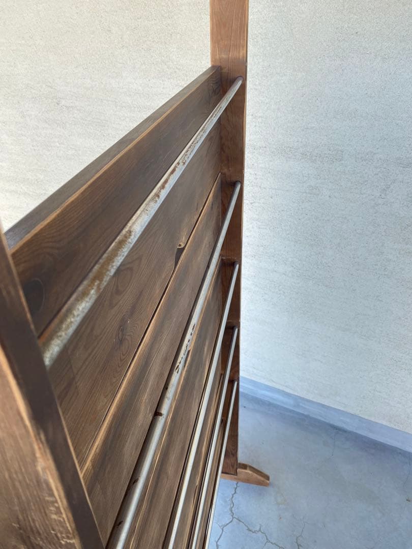 古い木味　木製ラック　収納棚