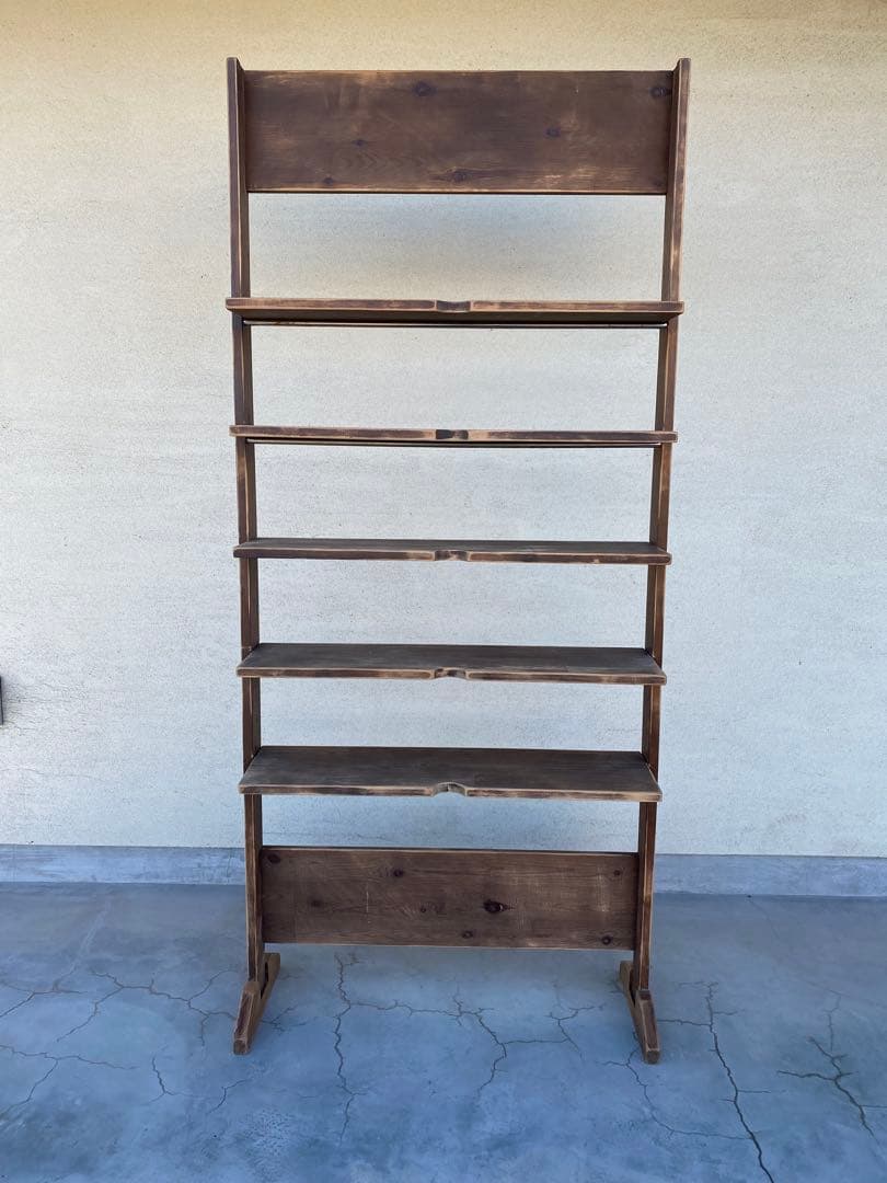 古い木味　木製ラック　収納棚