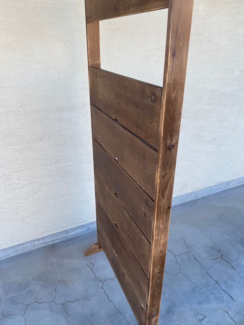 古い木味　木製ラック　収納棚