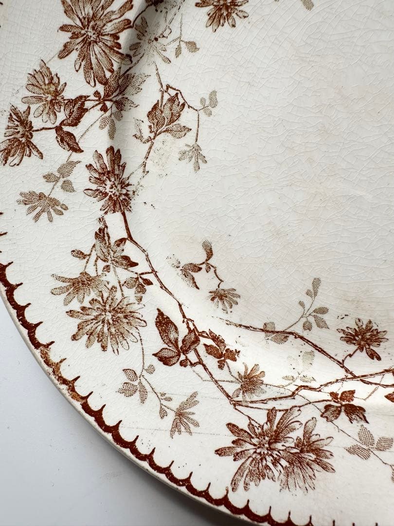 クレイユモントロー　フランス　アンティーク　プレート　皿　平皿