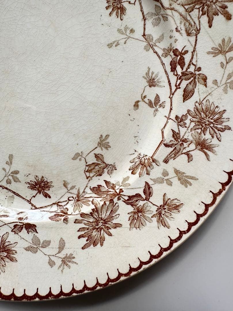 クレイユモントロー　フランス　アンティーク　プレート　皿　平皿