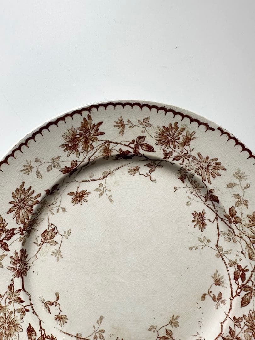 クレイユモントロー　フランス　アンティーク　プレート　皿　平皿