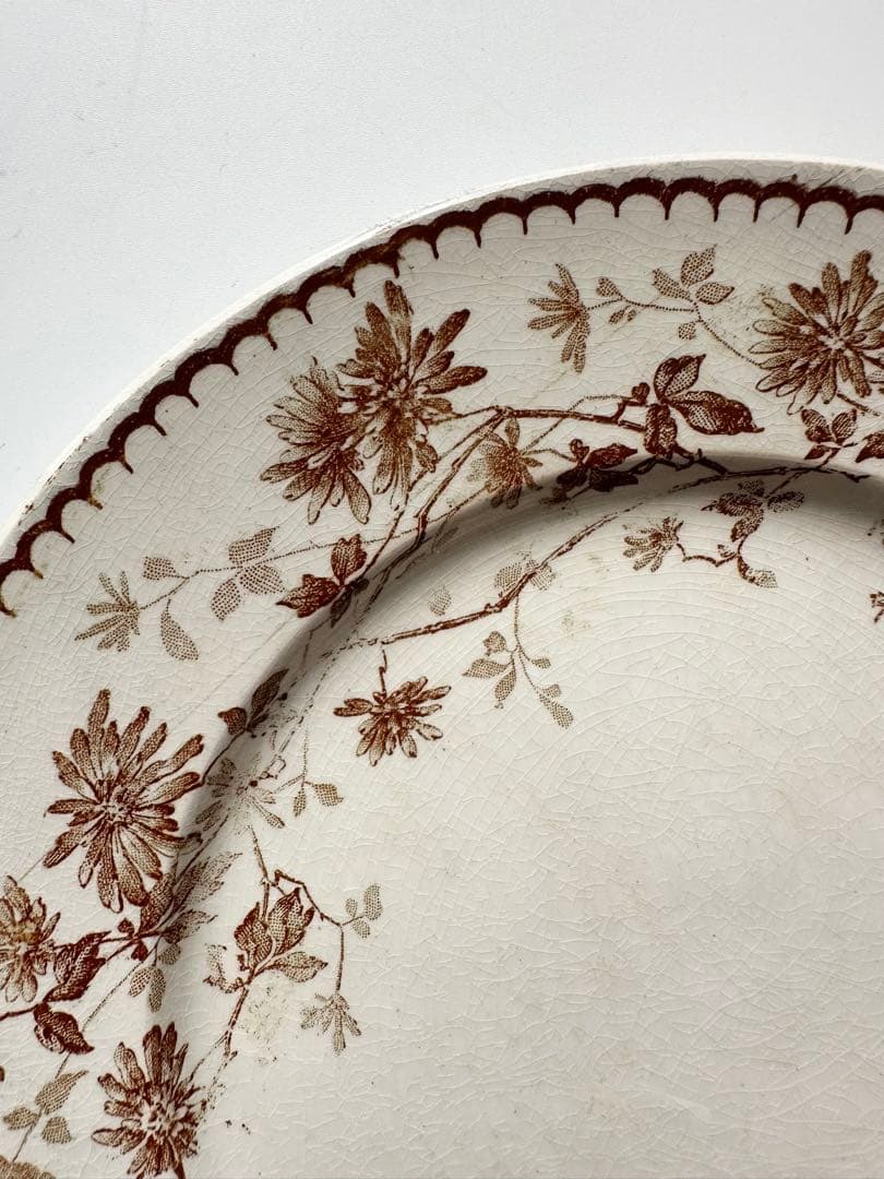 クレイユモントロー　フランス　アンティーク　プレート　皿　平皿