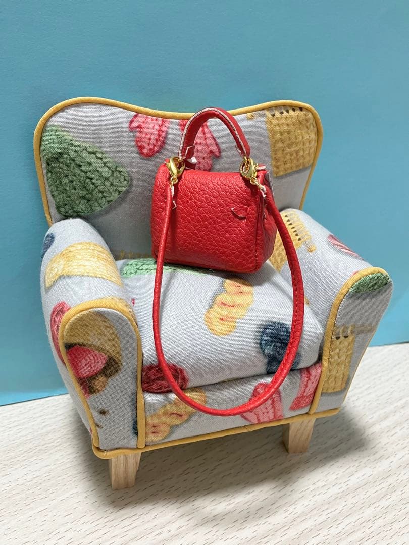 ★ハンドメイド★ミニチュア 2wayバッグ レッド ドールアウトフィット