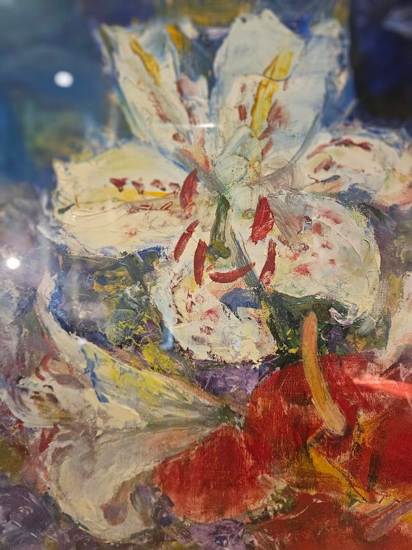 平松譲「百合」油彩 美術名鑑10号1200万 芸術院会員 勲三等瑞宝章 傑作