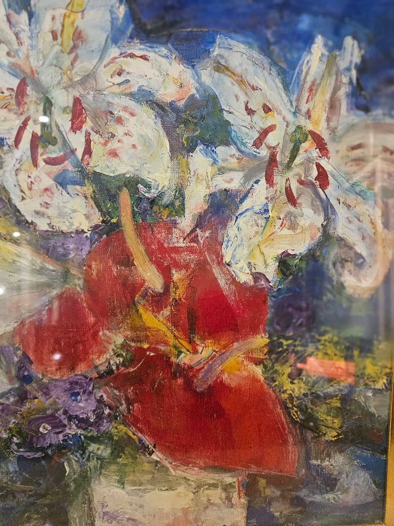 平松譲「百合」油彩 美術名鑑10号1200万 芸術院会員 勲三等瑞宝章 傑作