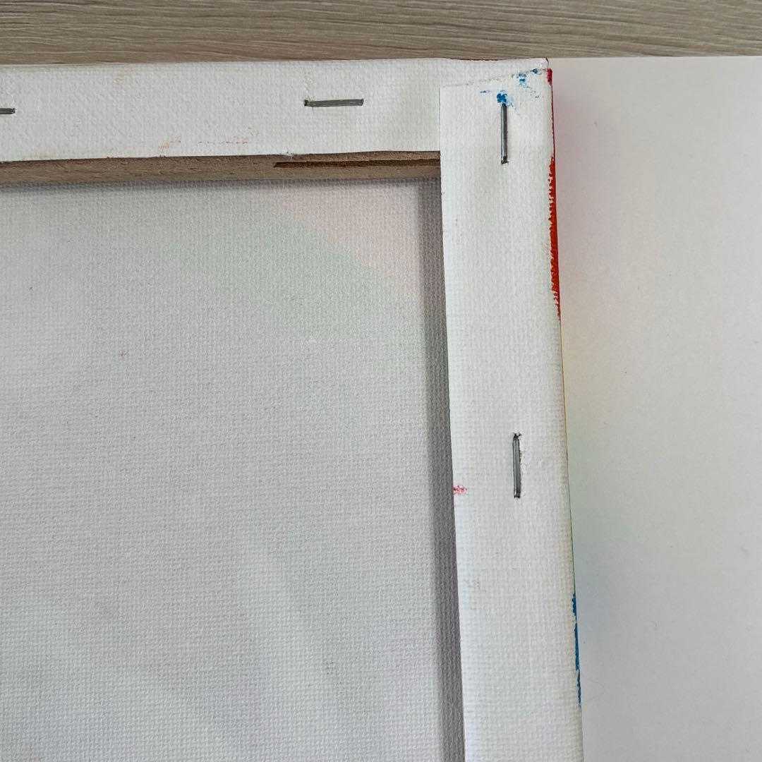 ゆるねこ原画　キャンバスボード　オイルパステル　「お空の上からプレゼント」