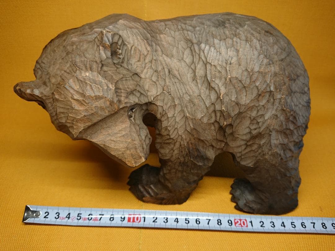 くま　熊　木彫　オブジェ　置物　インテリア　工芸品　美術品　A1034