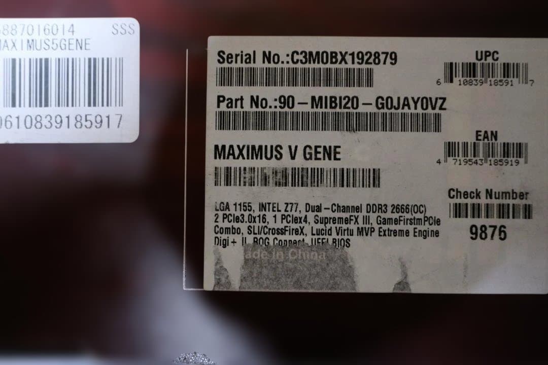 ASUS MAXIMUS V GENE マザーボード+CPU+メモリ