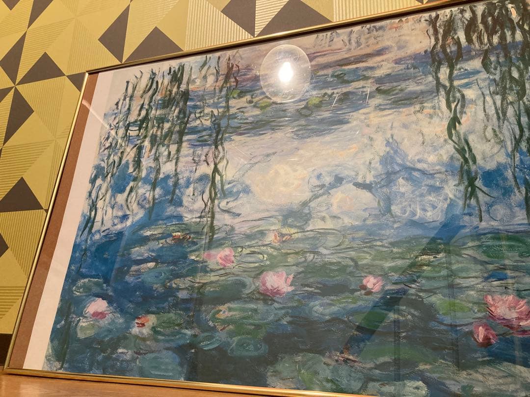 モネ 睡蓮 巨大 絵画 イラスト 壁掛け 額装 フレーム レトロ アンティーク