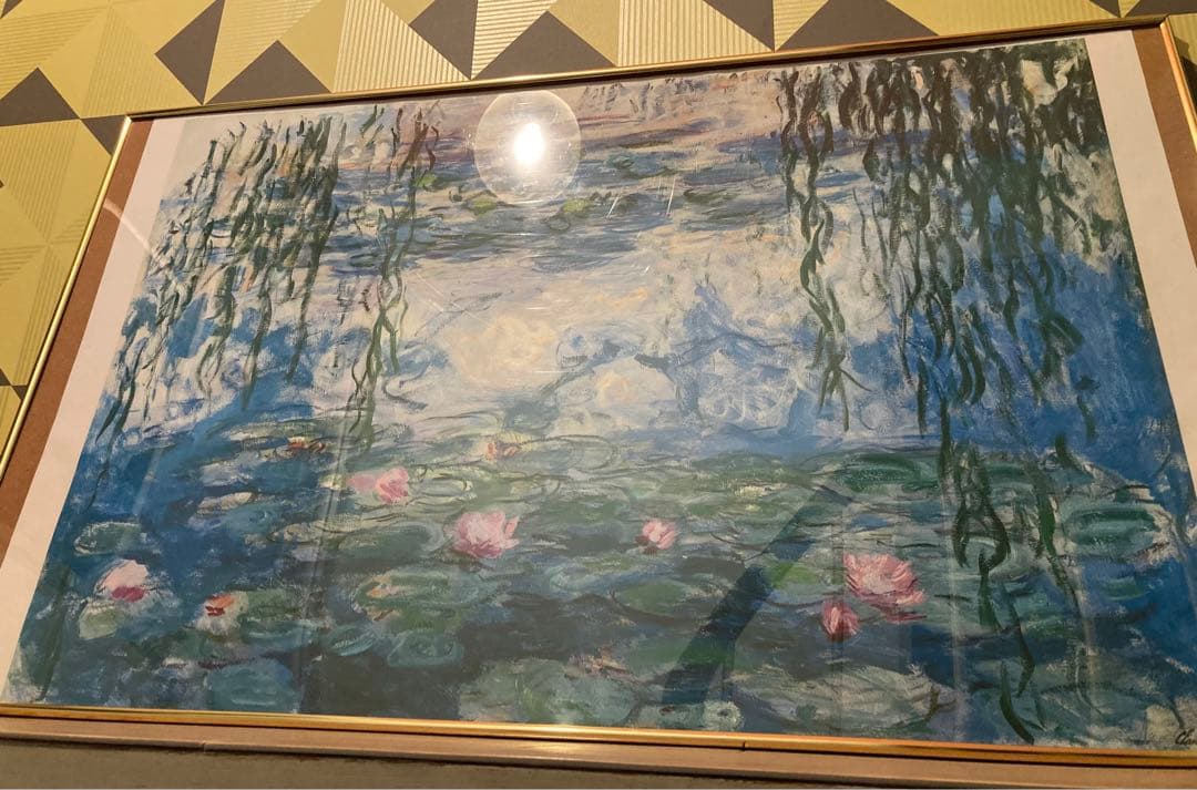 モネ 睡蓮 巨大 絵画 イラスト 壁掛け 額装 フレーム レトロ アンティーク