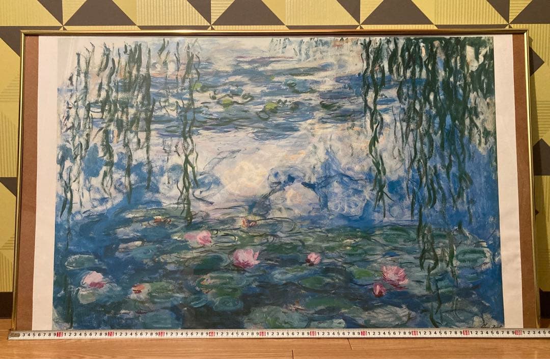 モネ 睡蓮 巨大 絵画 イラスト 壁掛け 額装 フレーム レトロ アンティーク