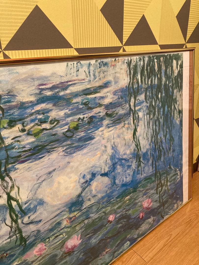 モネ 睡蓮 巨大 絵画 イラスト 壁掛け 額装 フレーム レトロ アンティーク