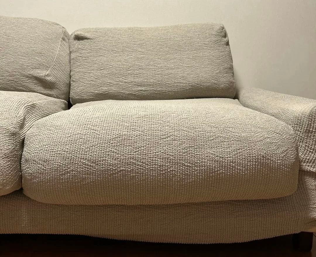 無印良品　2.5シーターワイドアームフェザークッション 二層式ポケットコイル