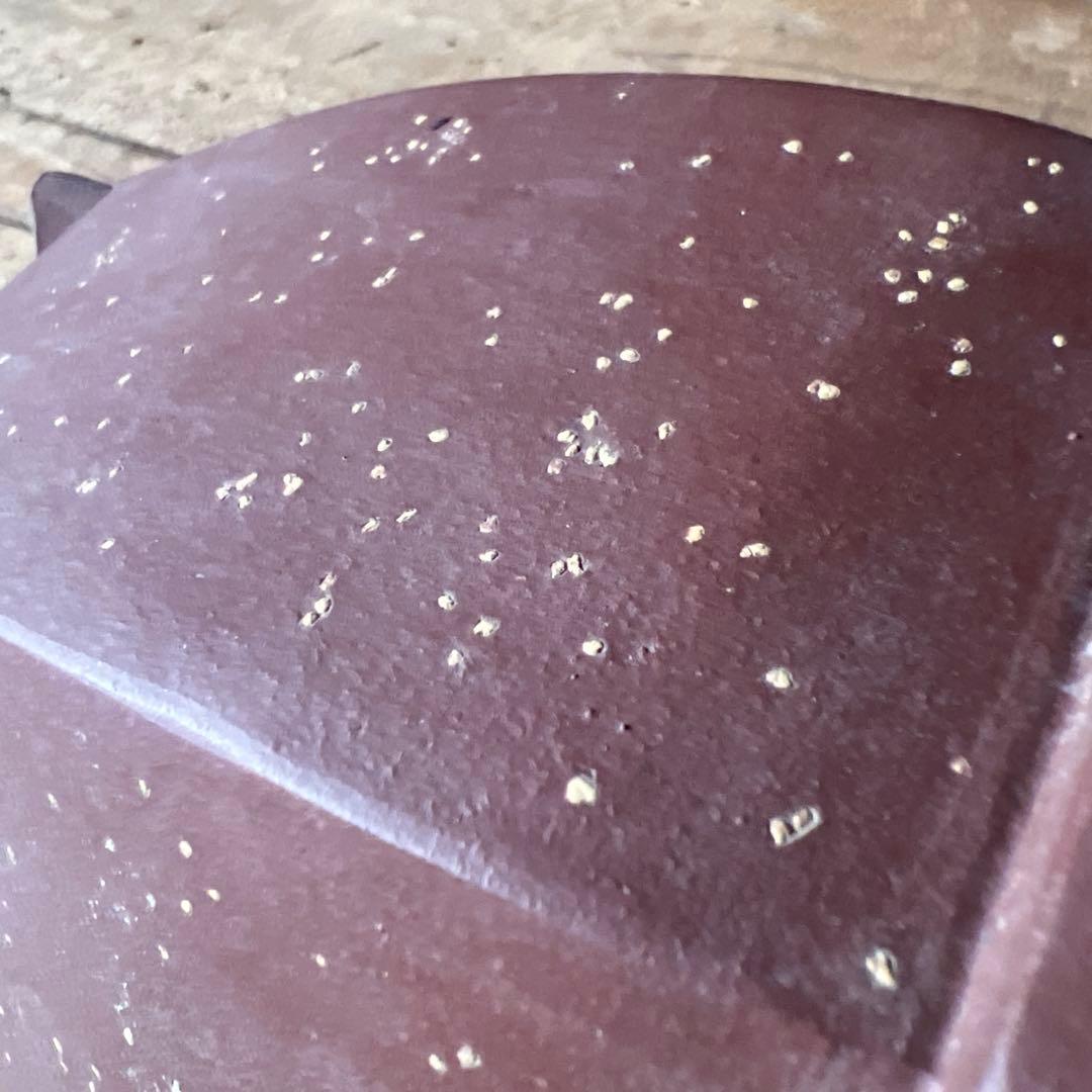 実家整理　古い朱泥の盆栽鉢　中国？