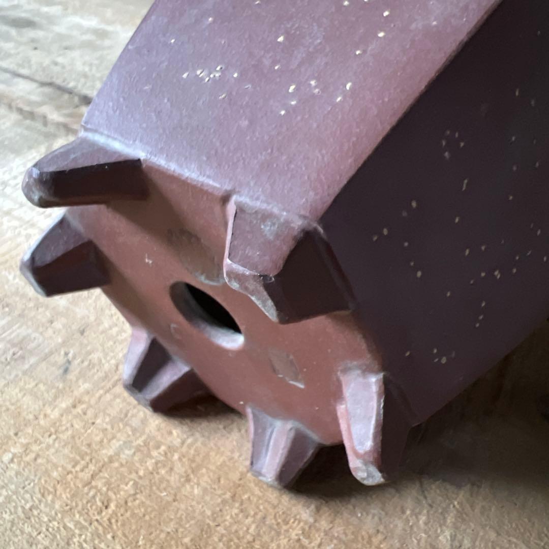 実家整理　古い朱泥の盆栽鉢　中国？