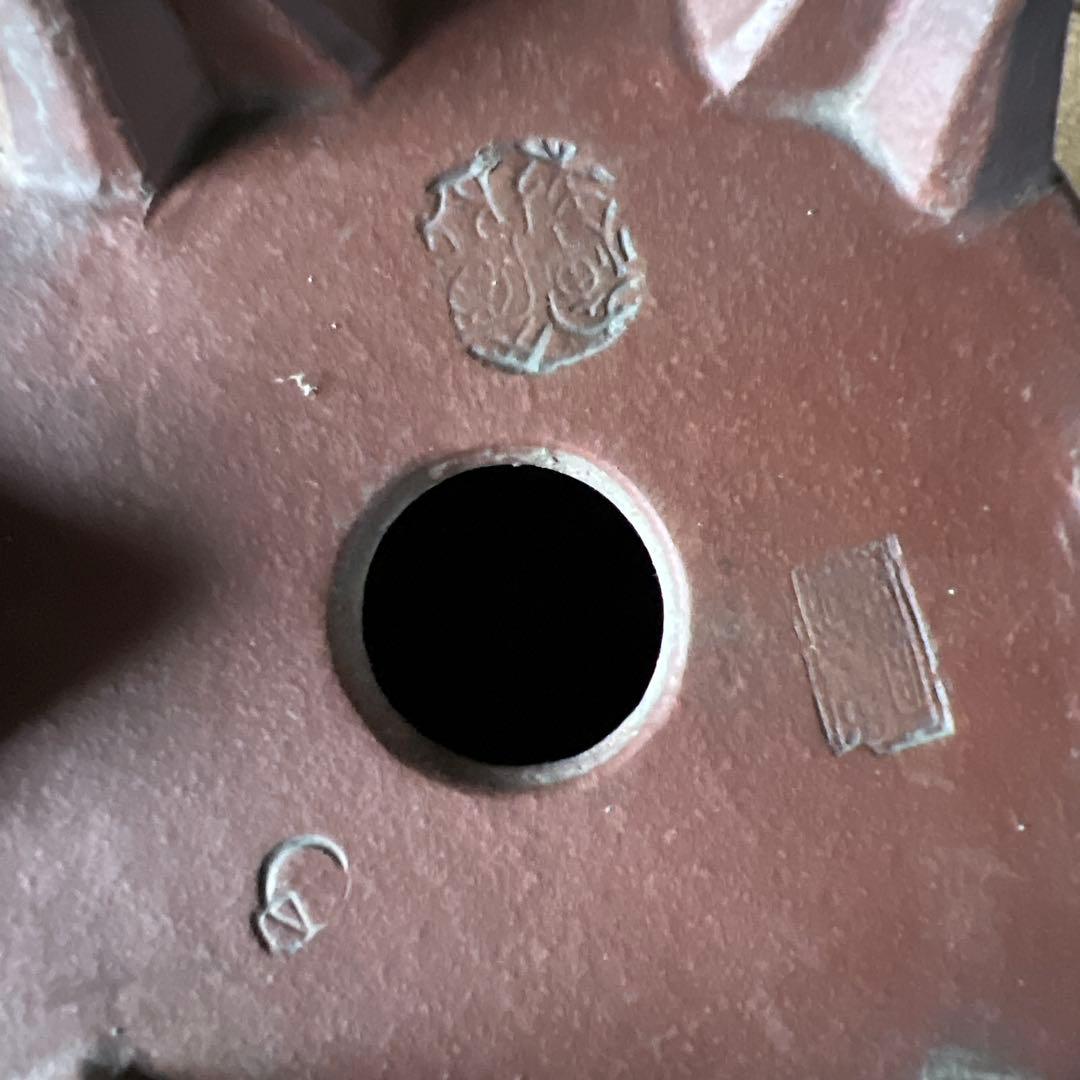 実家整理　古い朱泥の盆栽鉢　中国？