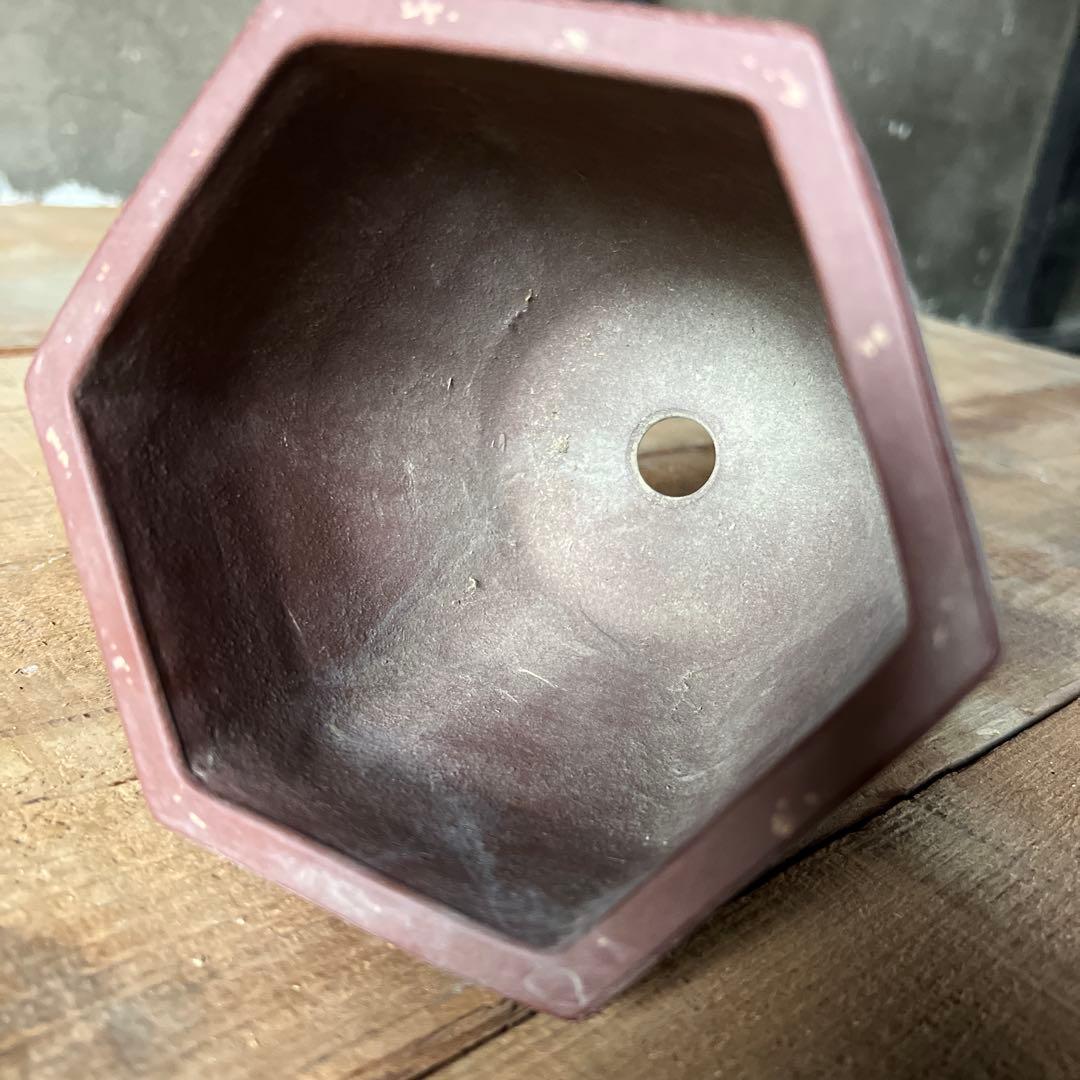 実家整理　古い朱泥の盆栽鉢　中国？