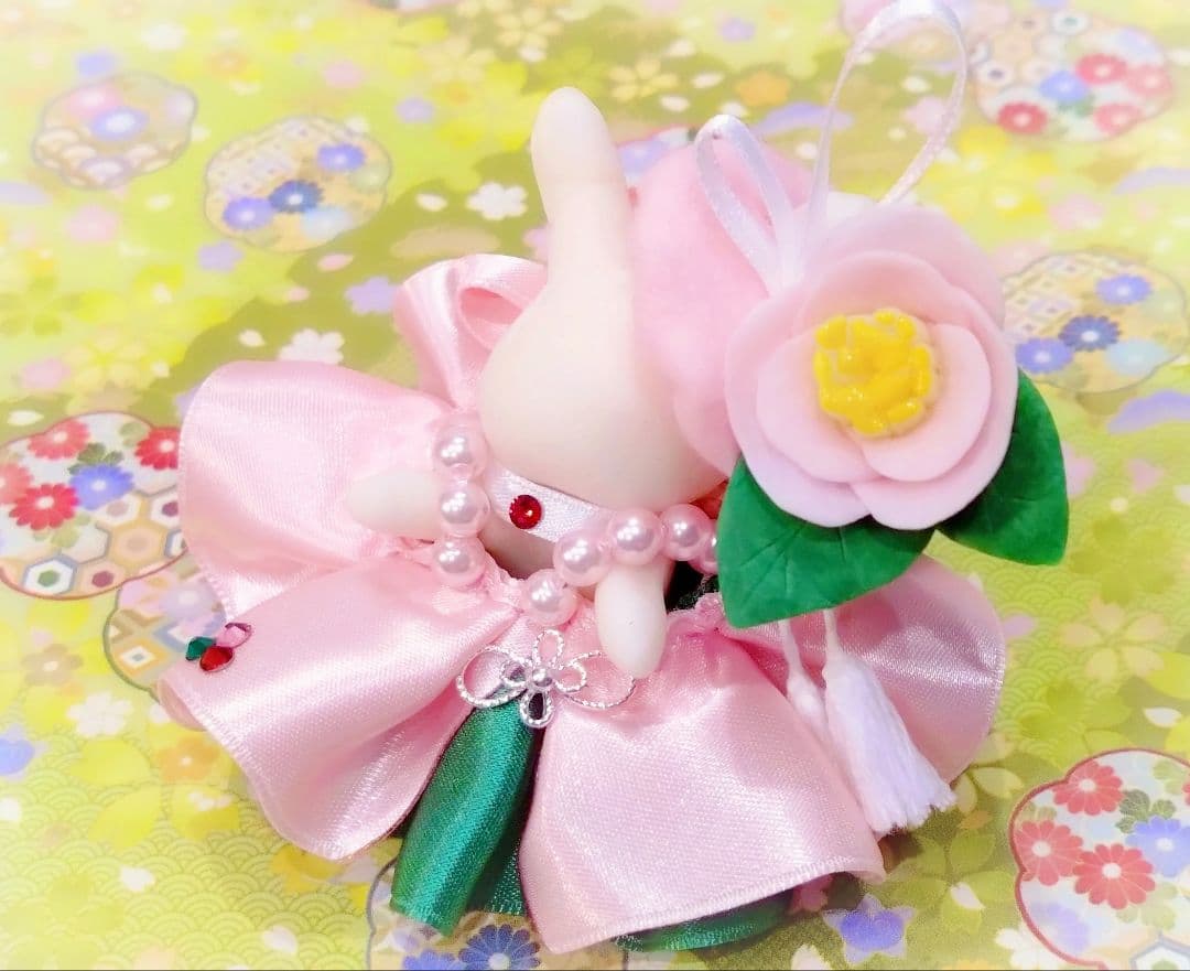 【yamachi】ドール　赤ちゃん　ドレス　服　椿　山茶花　和風