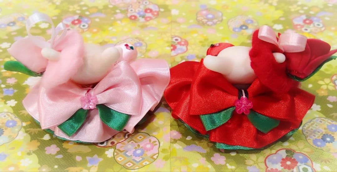 【yamachi】ドール　赤ちゃん　ドレス　服　椿　山茶花　和風