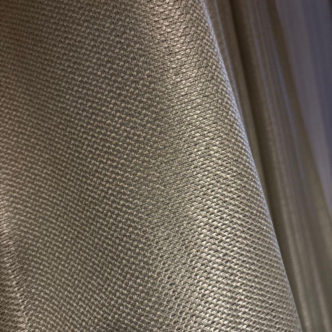 カーテン ドレープ ドレープカーテン 光沢 ファブリック ベージュ 遮光 防炎
