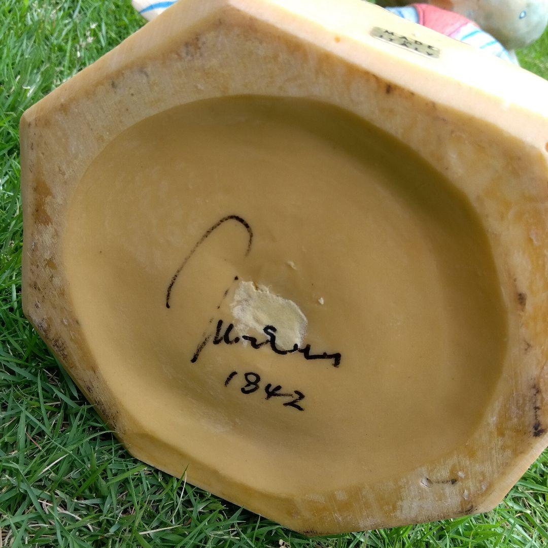 イタリアンオブジェ　アンティーク　傘と花を持つ少年