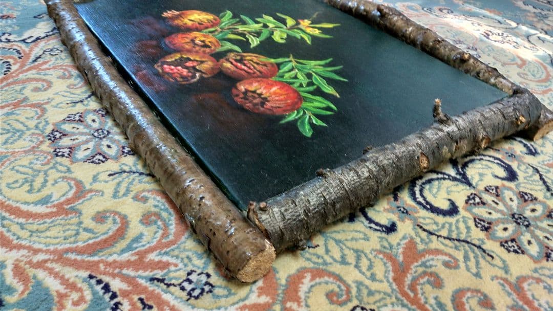 油彩画 「ザクロ」絵画 油絵 植物画Ｆ６原画