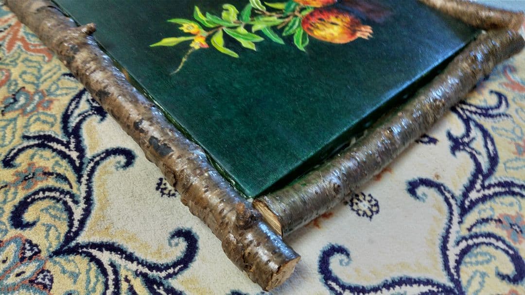 油彩画 「ザクロ」絵画 油絵 植物画Ｆ６原画