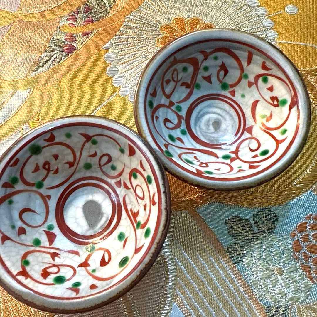 たち吉赤絵　角皿　金彩八角小鉢　古伊万里醍醐窯蓋付き　No.4-1