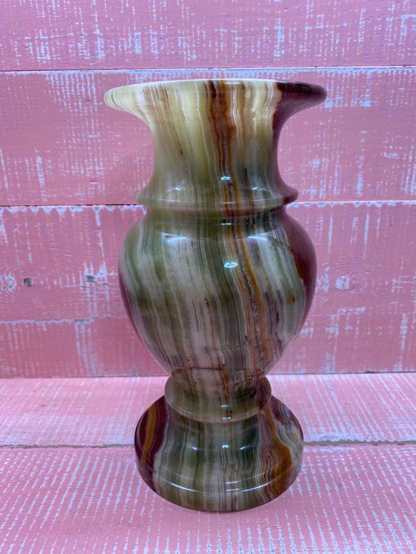 オニキス　フラワーベース　GENUINE ONYX　置物　ヴィンテージ