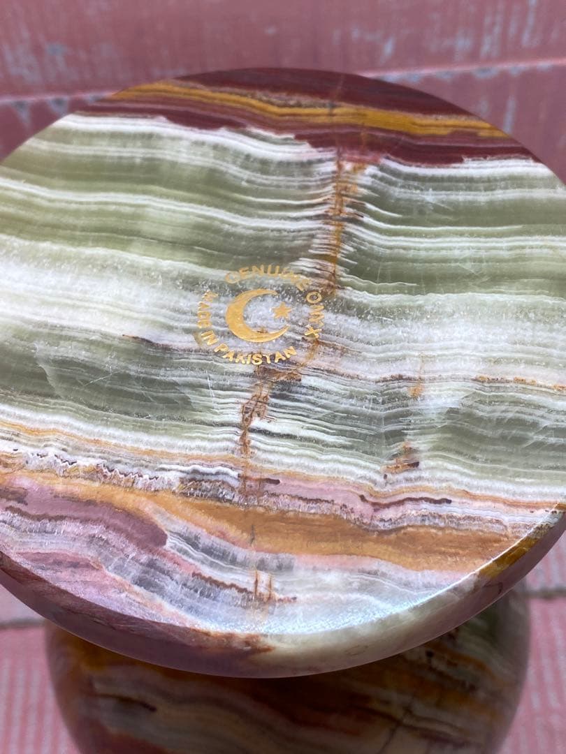 オニキス　フラワーベース　GENUINE ONYX　置物　ヴィンテージ