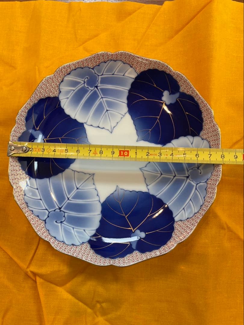 【香蘭社】愁海棠の中皿5枚セット　木箱入り