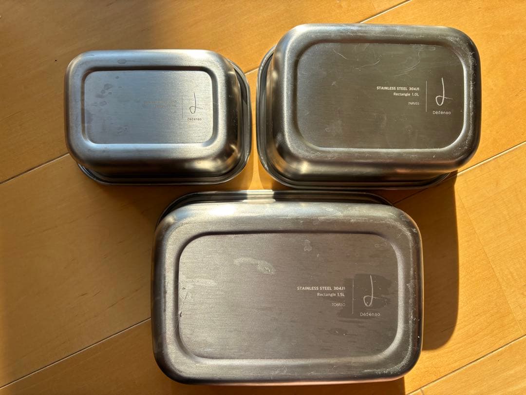 保存容器☆デフェンソーDefenso☆ステンレス製3個セット