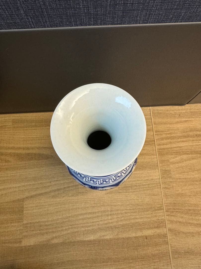 1513 中国大清乾隆年製銘青花瓶　官窯唐物　古美術品　染付