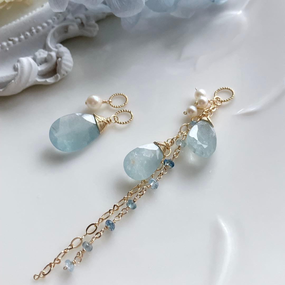 りん◆シンデレラアクアマリンピアス