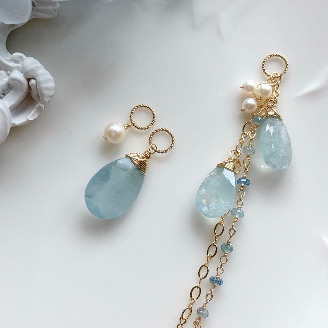 りん◆シンデレラアクアマリンピアス