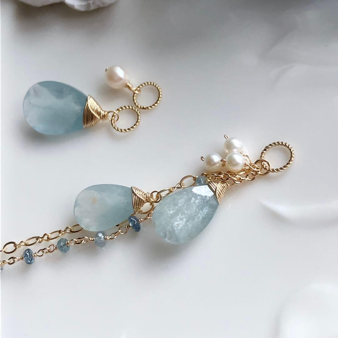 りん◆シンデレラアクアマリンピアス