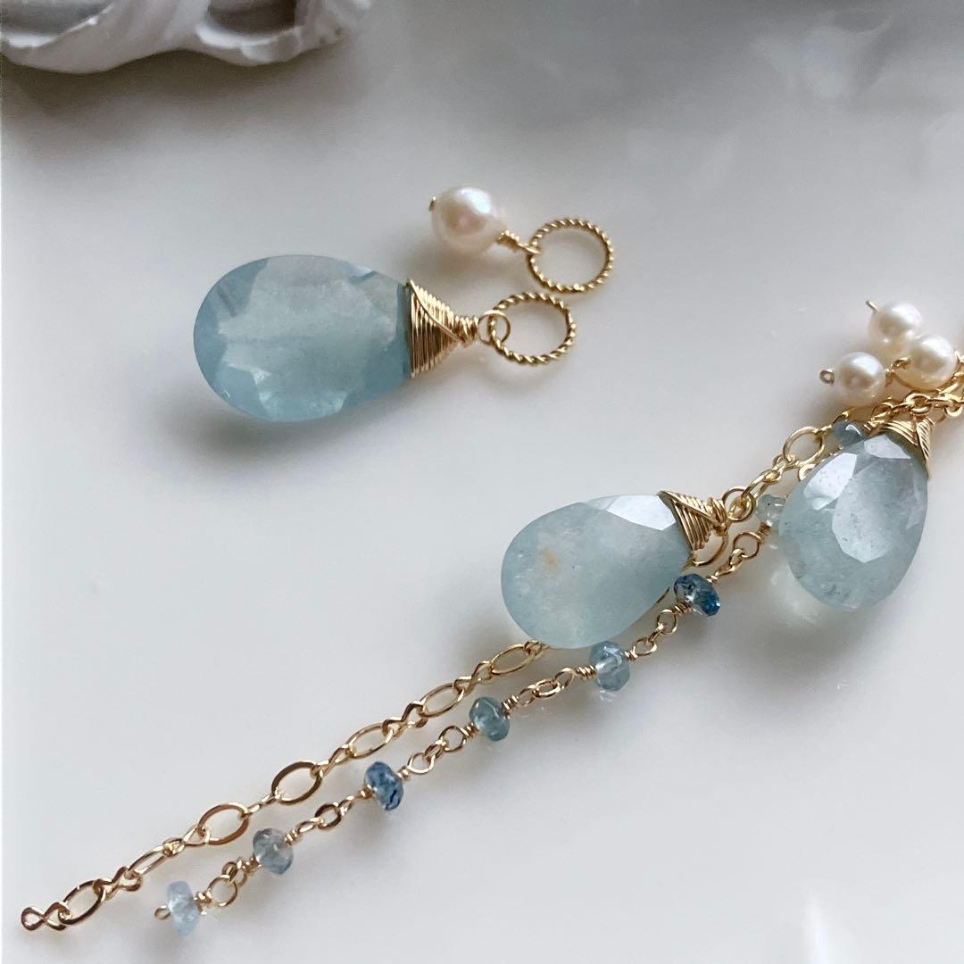 りん◆シンデレラアクアマリンピアス