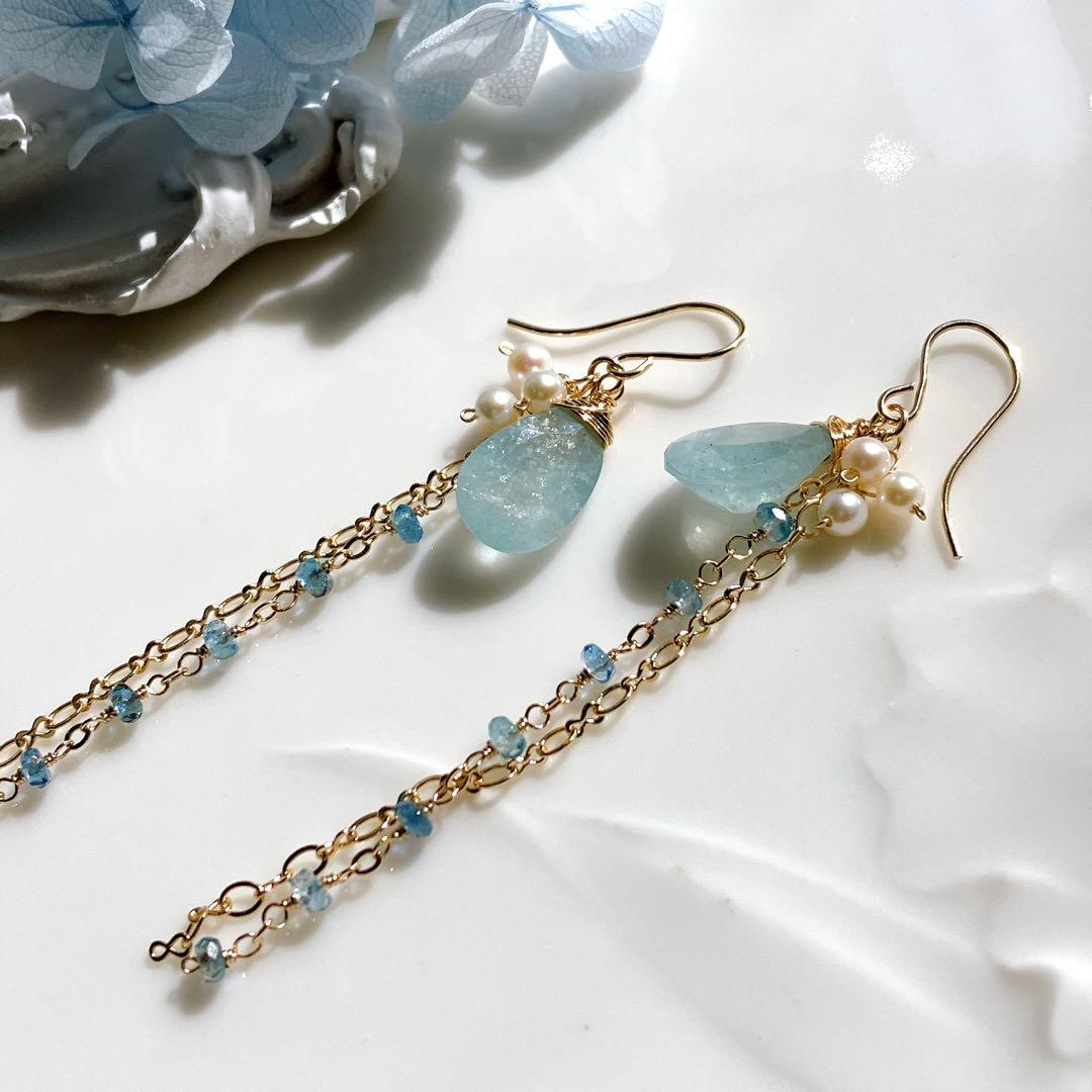 りん◆シンデレラアクアマリンピアス