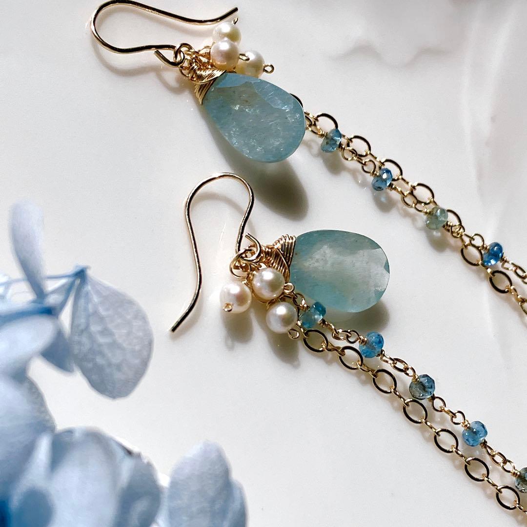 りん◆シンデレラアクアマリンピアス