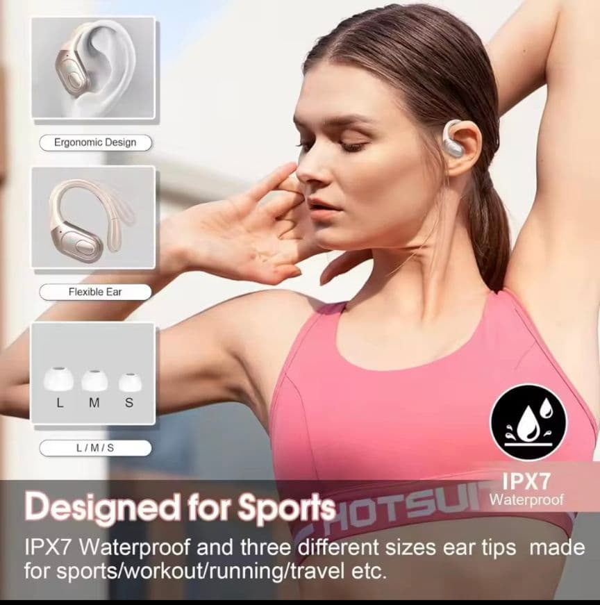 ワイヤレスイヤホン☆Bluetoothイヤホン☆長時間☆ローズゴールド