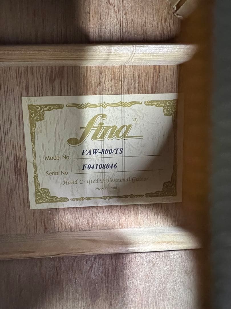 Fina FAW-800 ドレッドノート アコースティック ギター