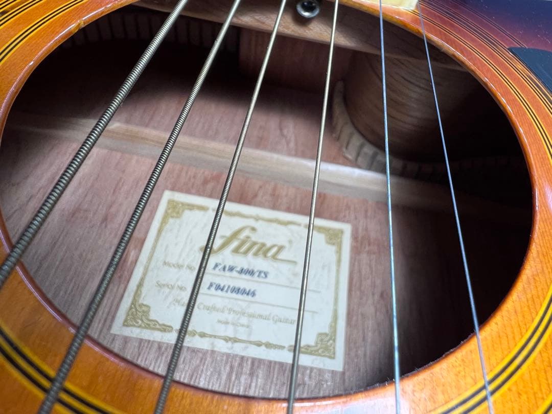 Fina FAW-800 ドレッドノート アコースティック ギター